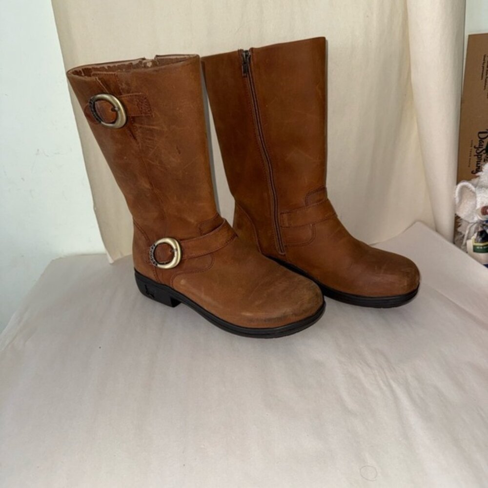 Alegria Tan Leather Combat Boots 36/6USA